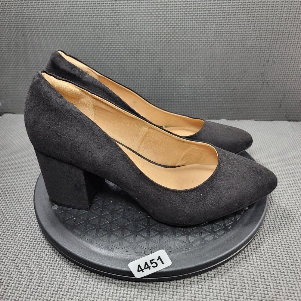 Womens Sz 12 Wide Black Torrid Faux Suede Platform Pumps